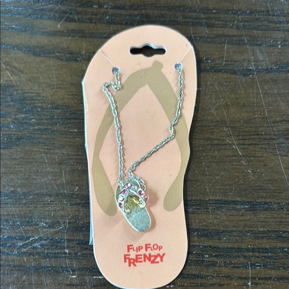 Silver and Pink Pendant Necklace